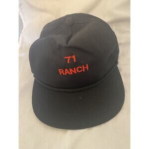Vintage 71 Ranch YOUNGAN YA Plain Black Rope Adjustable Snapback Hat